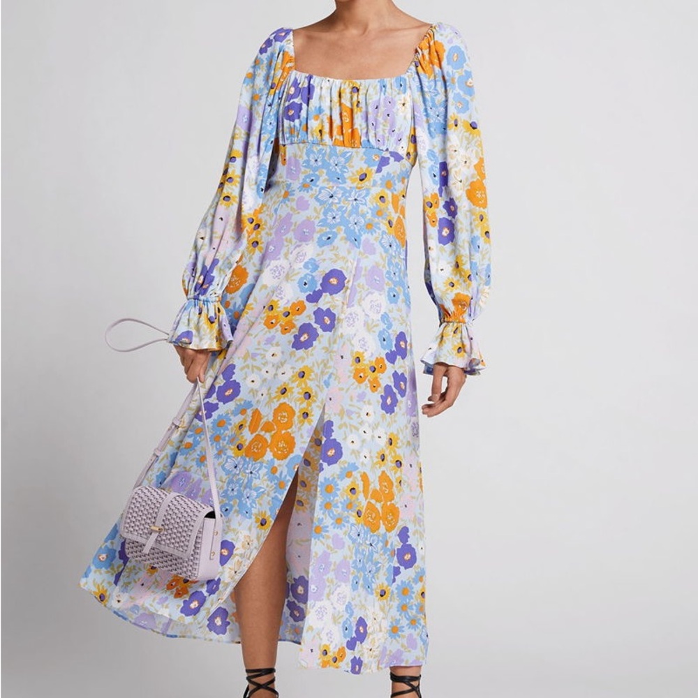 & Other Stories Relaxed Double Puff Sleeve Maxi Dress